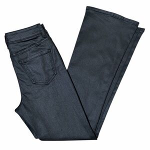TIME AND TRU Coated Black Denim Flare Pants NWOT